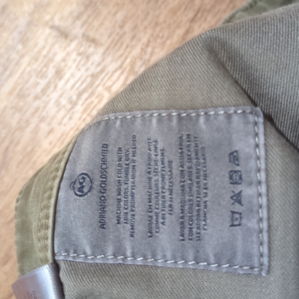 AG Adriano Goldschmied Men's Green Everett Slim Straight Size 34/34 - Picture 6 of 7